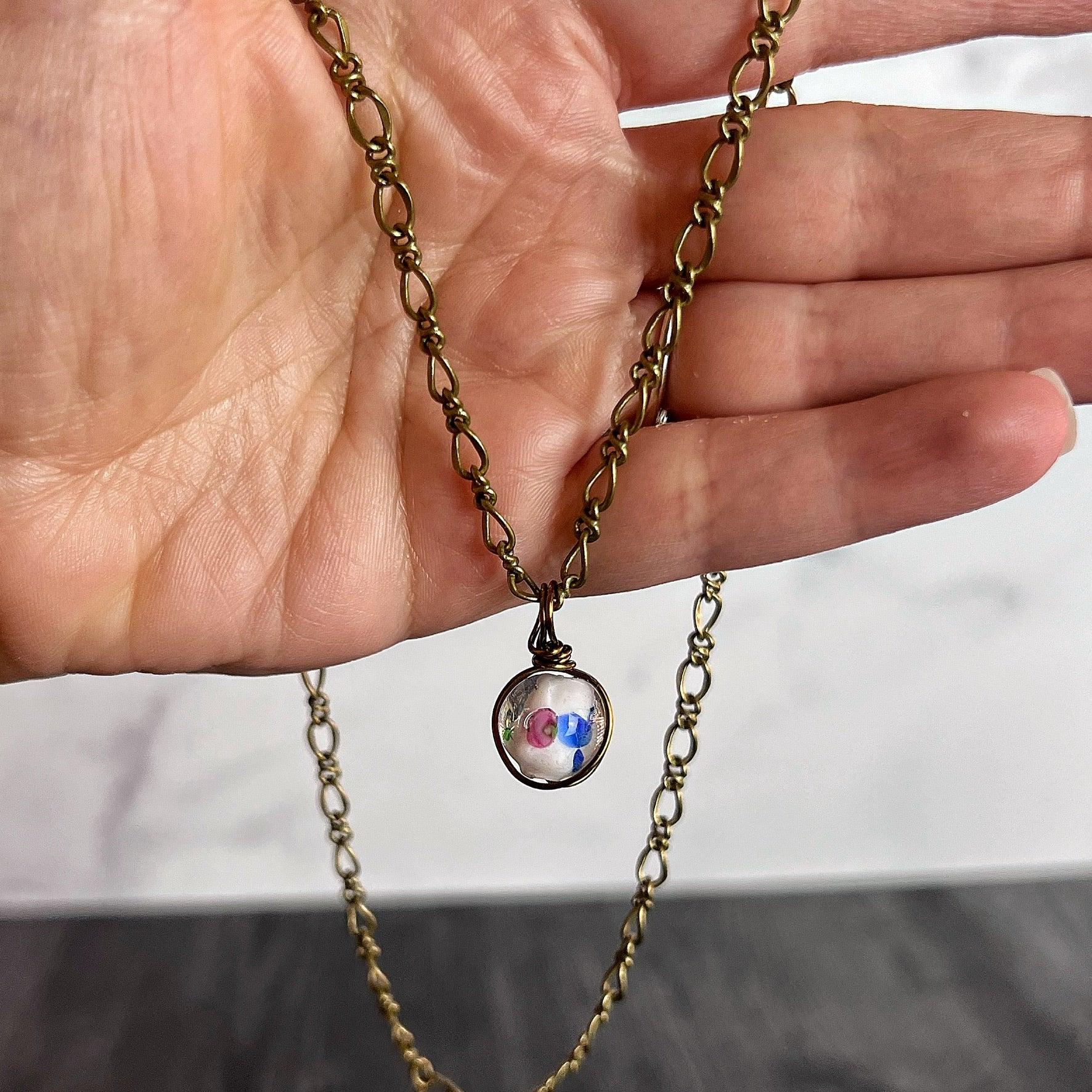 Bright Meadows Necklace -beaded pendant necklace - Simply Rustic Jewelry