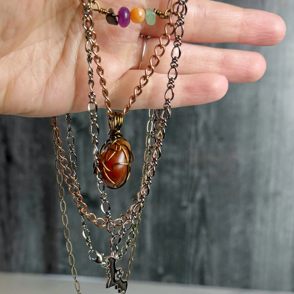 Eve of Eerie Whispers Necklace Stack - Simply Rustic Jewelry