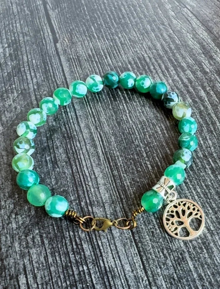 Forest Roots Bracelet - Basic Beaded Bracelet with Malachite Beads - Simply Rustic Jewelry