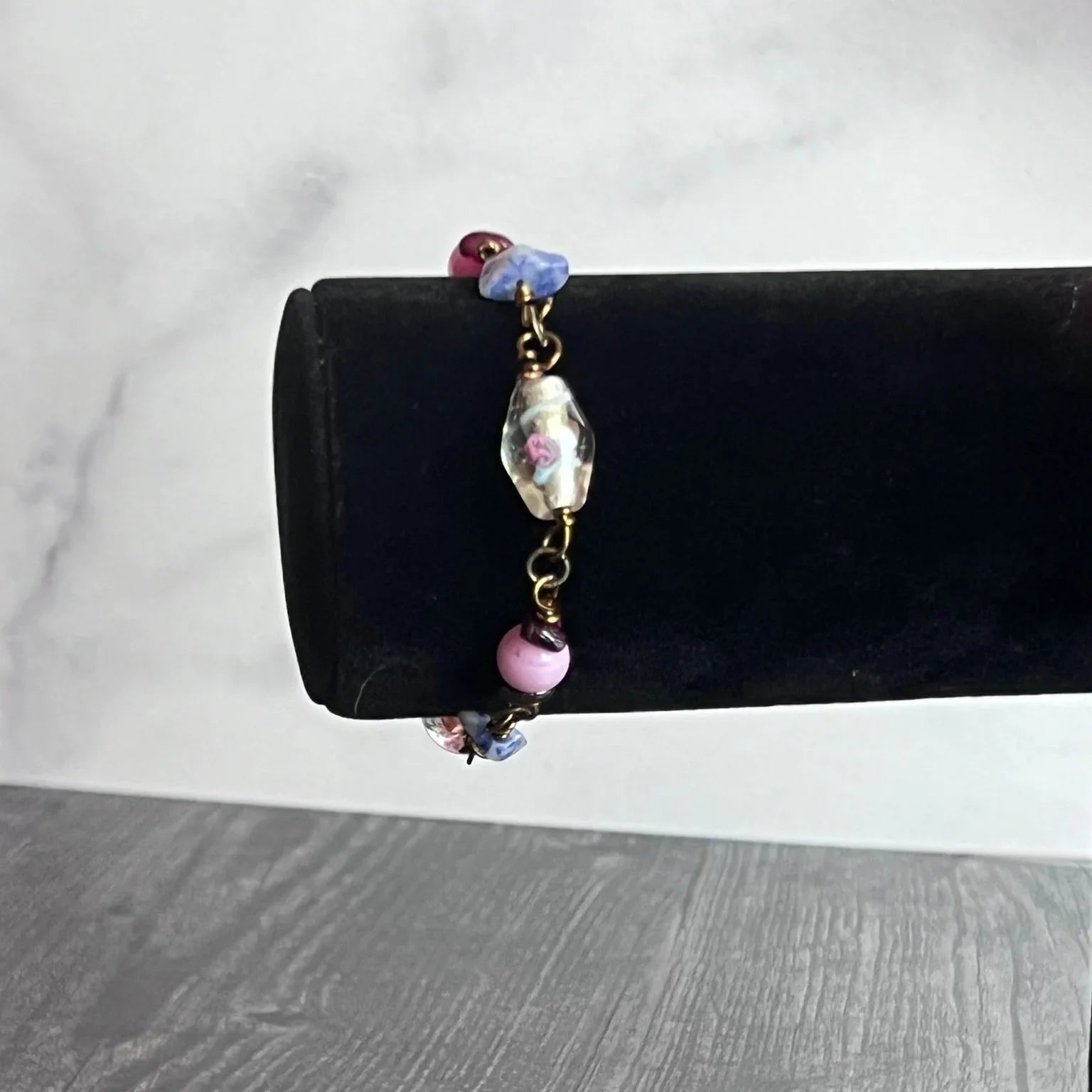 Precious Little Thing Bracelet -Link Bracelet - Agate, Sodalite and Glass - Simply Rustic Jewelry