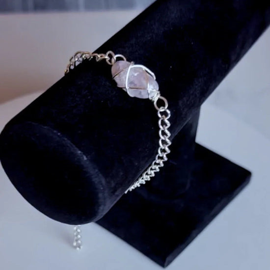 Silver Scry Collection - Handmade Matching Clear Quartz Necklace and Clear Quartz Bracelet Set - Simply Rustic Jewelry